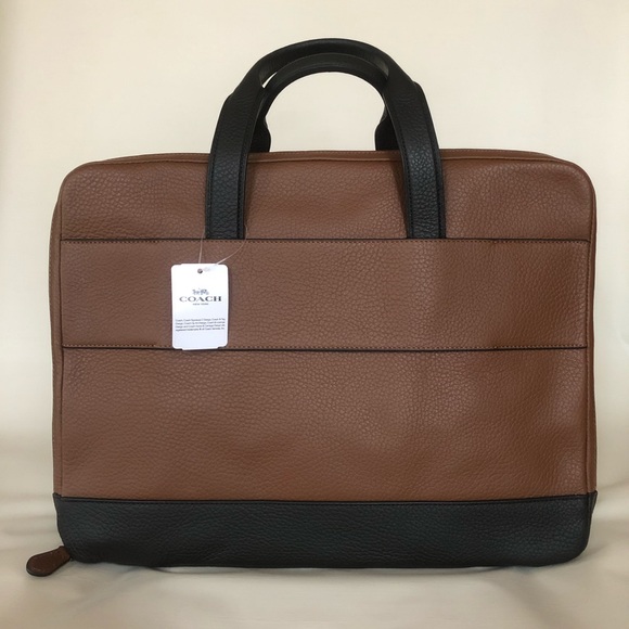 COACH Hamilton Seddle/Black Leather Day Brief - Picture 2 of 8